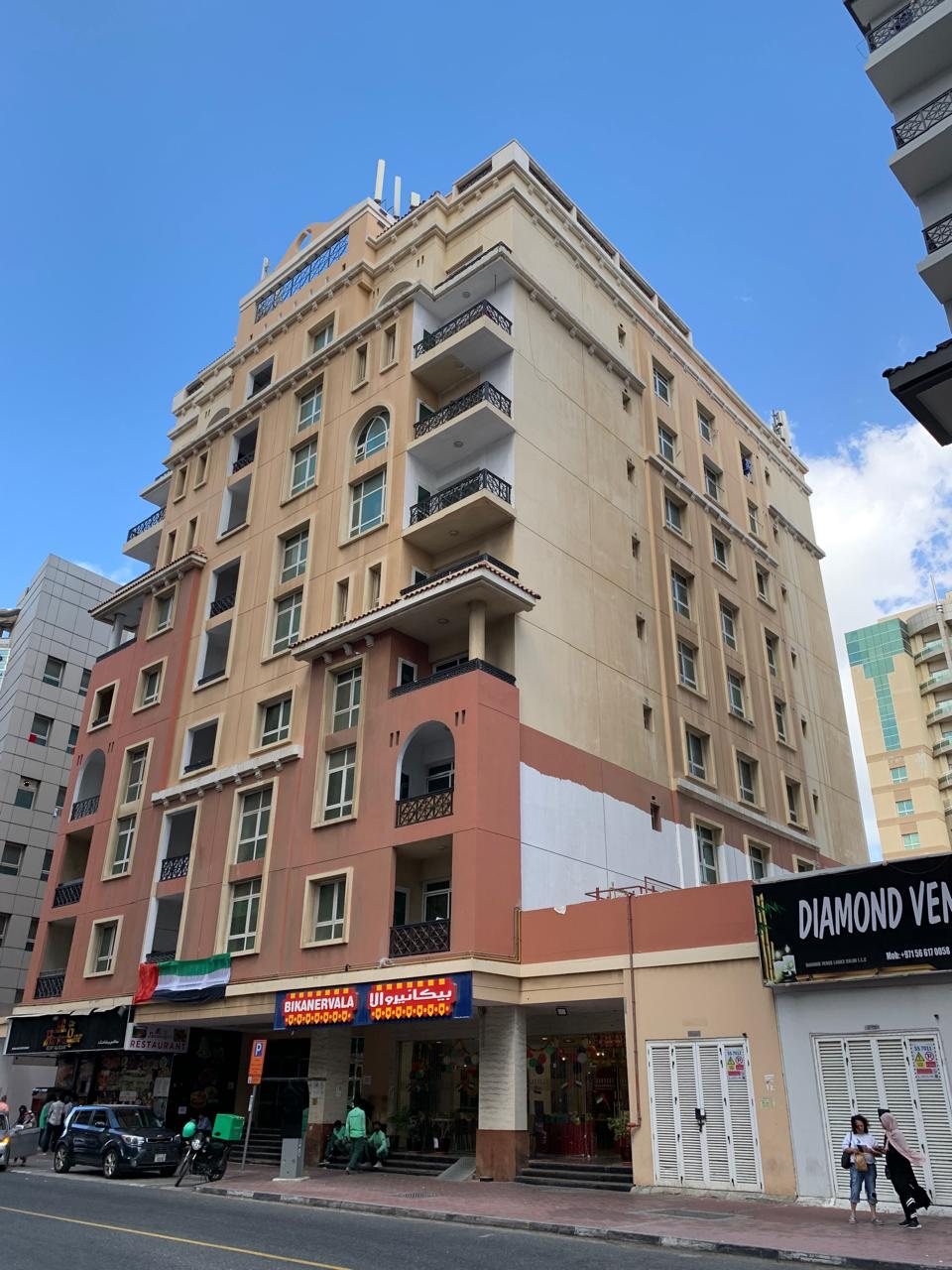 Building before exterior painting