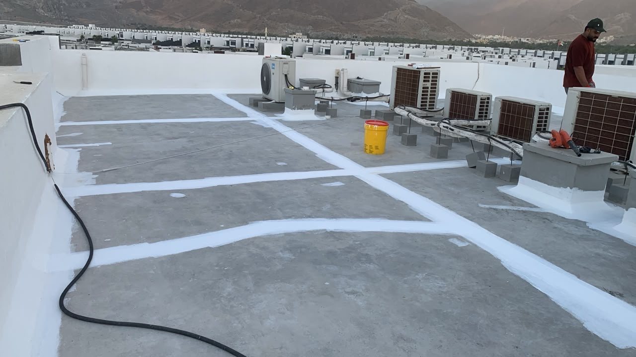 Waterproofing work across roof